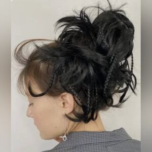Black Hairpiece with Braids